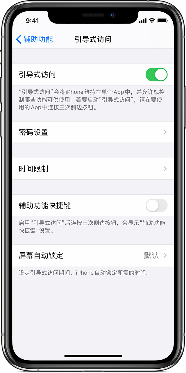 庐阳苹果手机维修分享如何在 iPhone 上退出引导式访问 