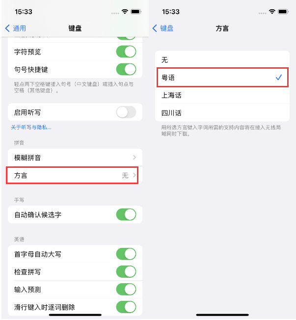 庐阳苹果14服务点分享iPhone 14plus设置键盘粤语方言的方法 