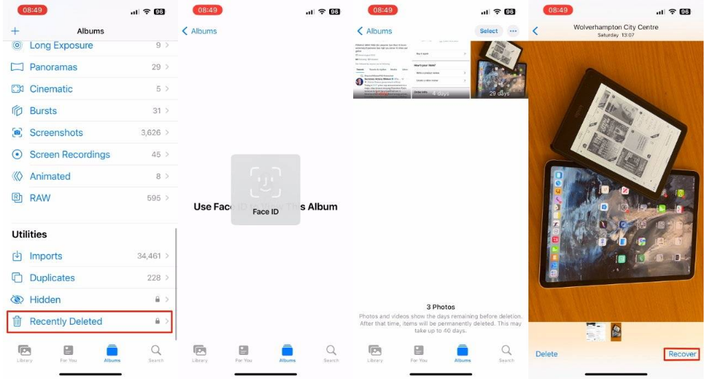 庐阳苹果14维修分享 iPhone14 上恢复已删除的照片 