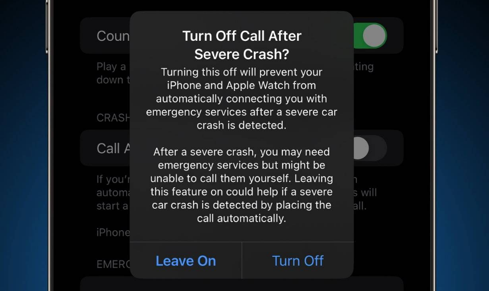 庐阳苹果14维修分享 iPhone 14 和 Apple Watch 上关闭崩溃检测 