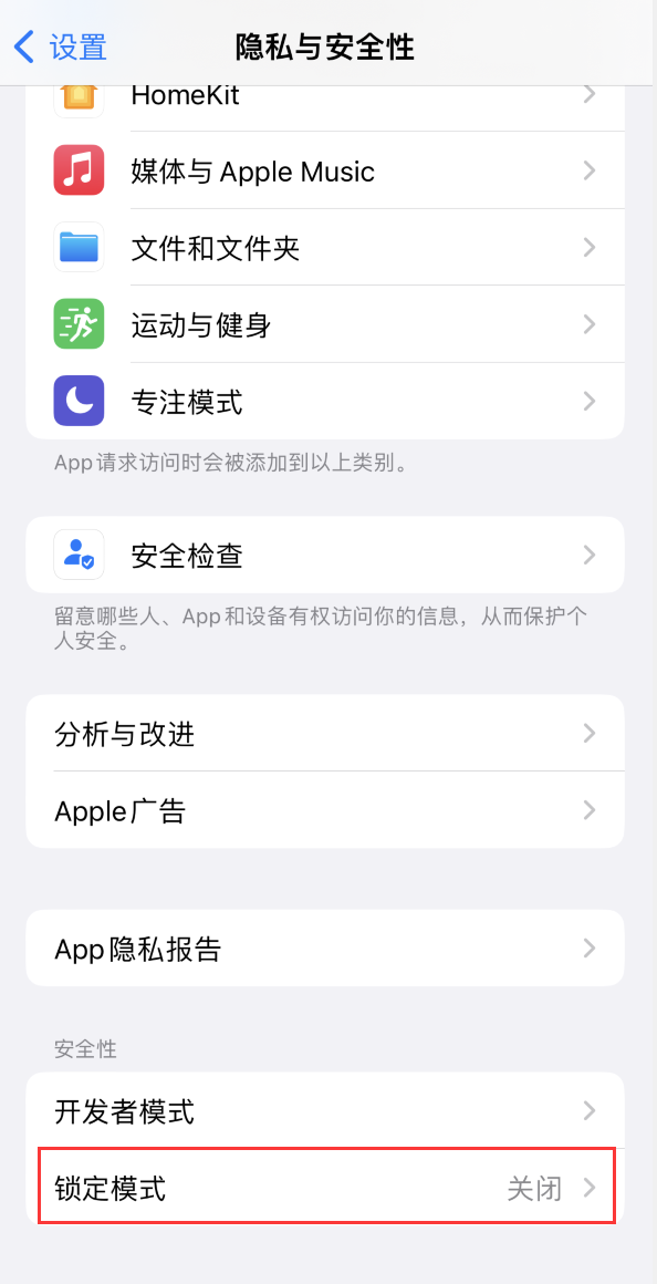 庐阳苹果手机维修分享iOS 16 “锁定模式”是什么 