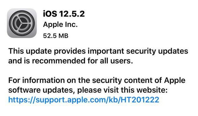 庐阳苹果手机维修分享iOS12.5.2发布，建议所有老苹果用户安装 